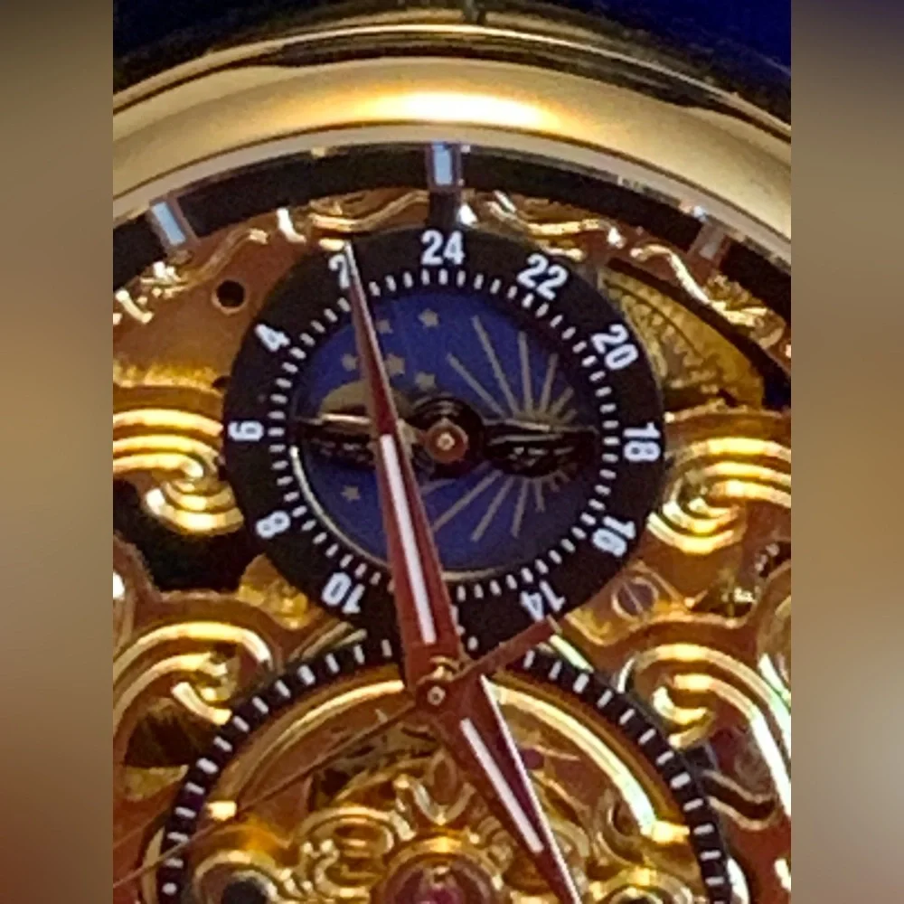 T-Winner Mens Stainless Steel Hollow Skeleton Self-Winding Mechanical Wristwatch